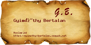 Gyimóthy Bertalan névjegykártya