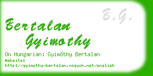 bertalan gyimothy business card