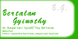 bertalan gyimothy business card